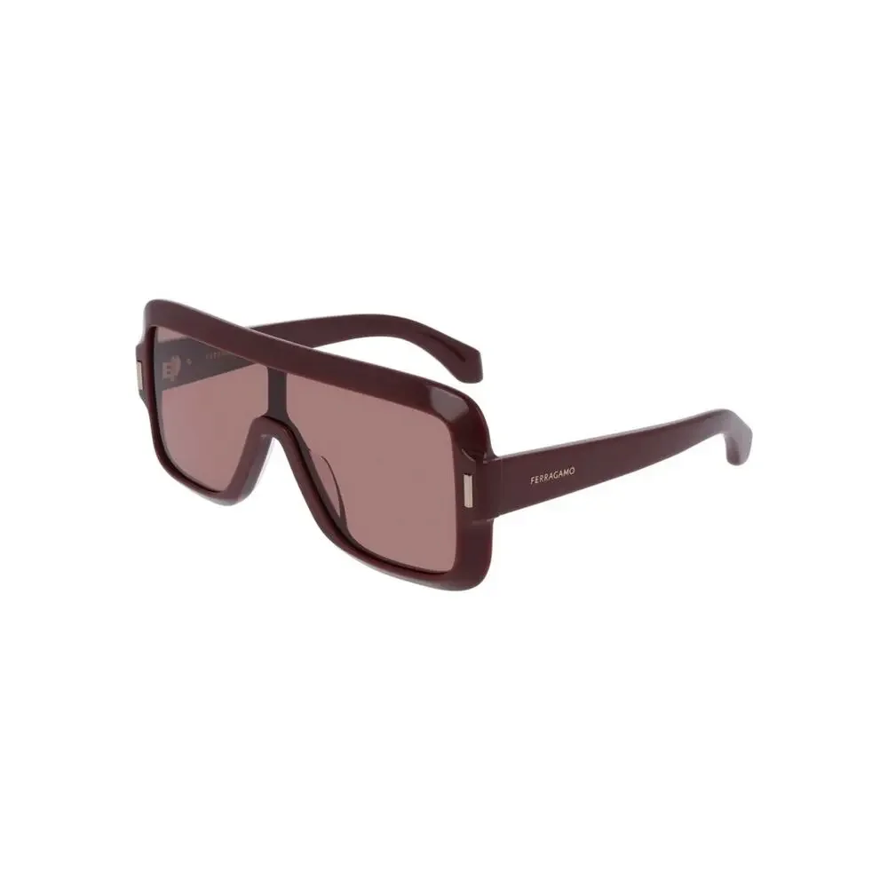 New Salvatore Ferragamo SF2061SE 606 Oversized Shield Sunglasses Burgundy